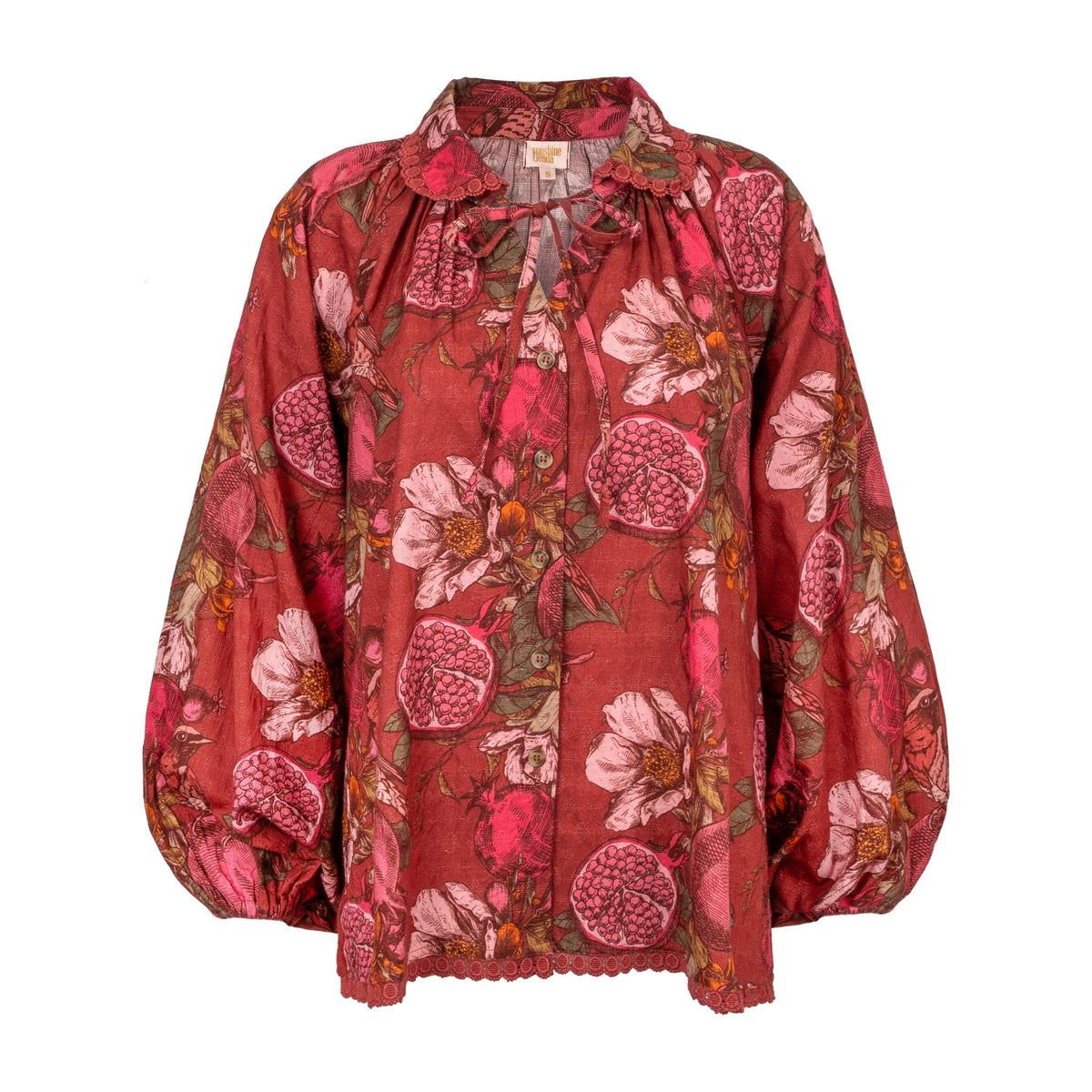 Pomegranate Floral Willa Top