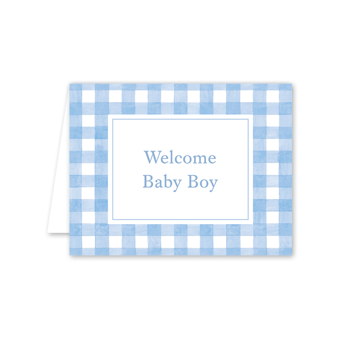 Gingham Baby Blue: Single Card