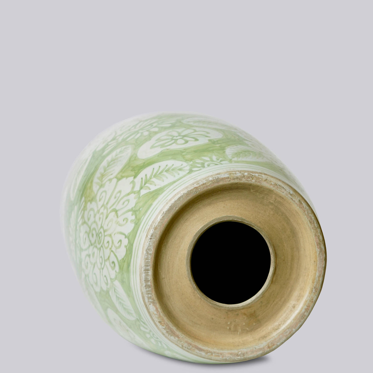 Green and White Porcelain Floral Garden Seat