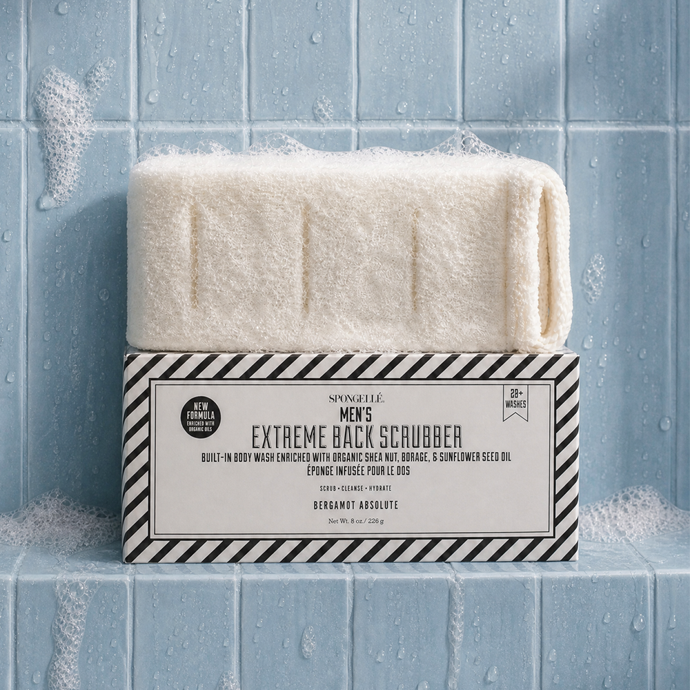 Men's Body Wash Infused Back Scrubber