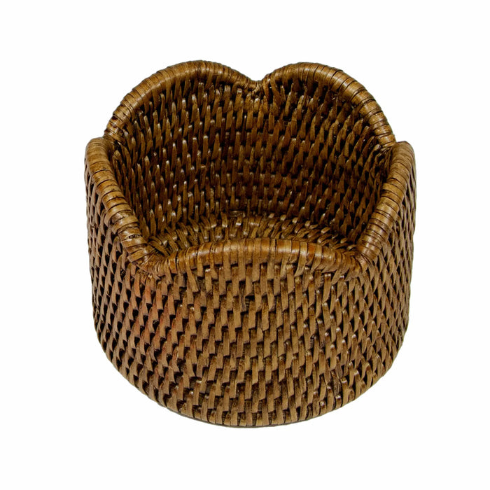 Rattan Scallop Wine Coaster-Natural Rattan Scallop Wine Coaster