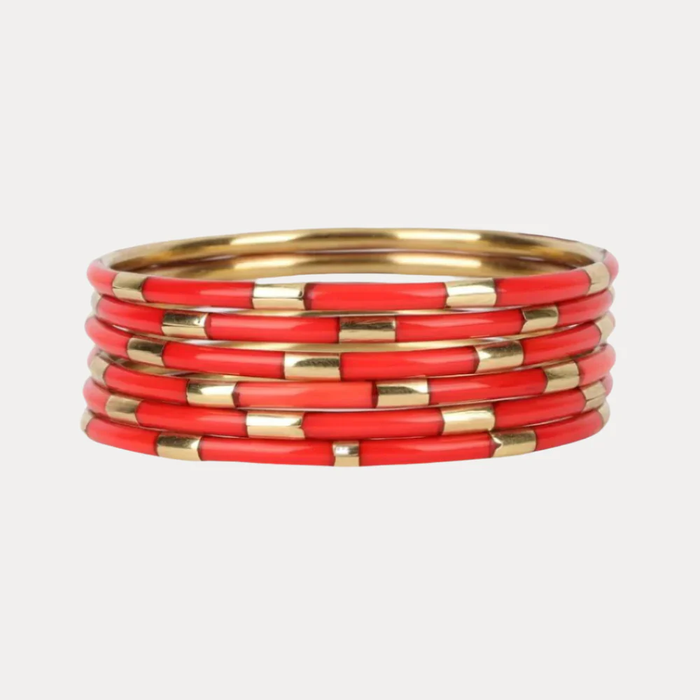 Coral Veda Bangles Set of 6