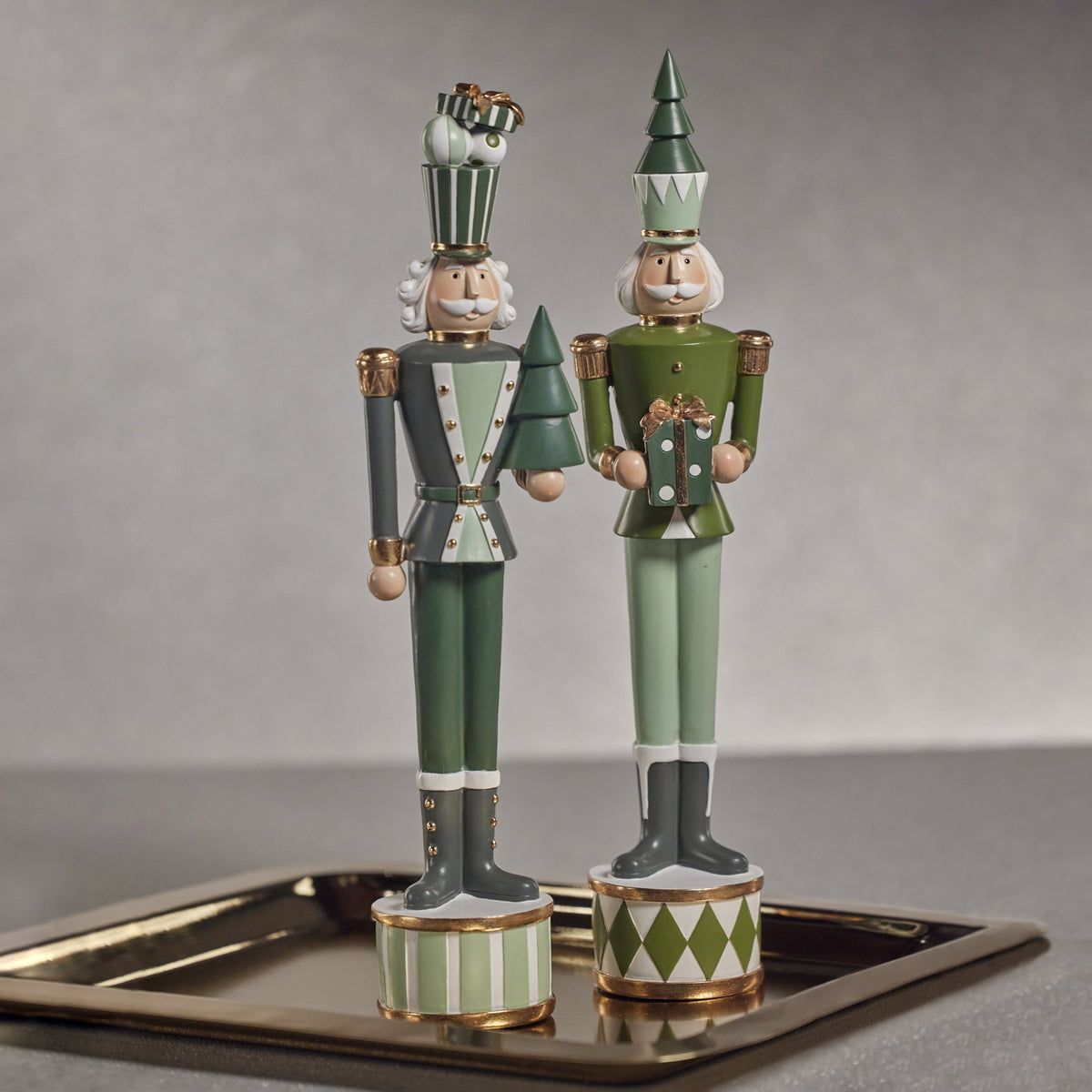 Nutcracker Soldier with Gift Box - Green