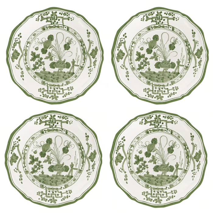 VIDA Faenza Appetizer Plate Set of 4 (Green and White)