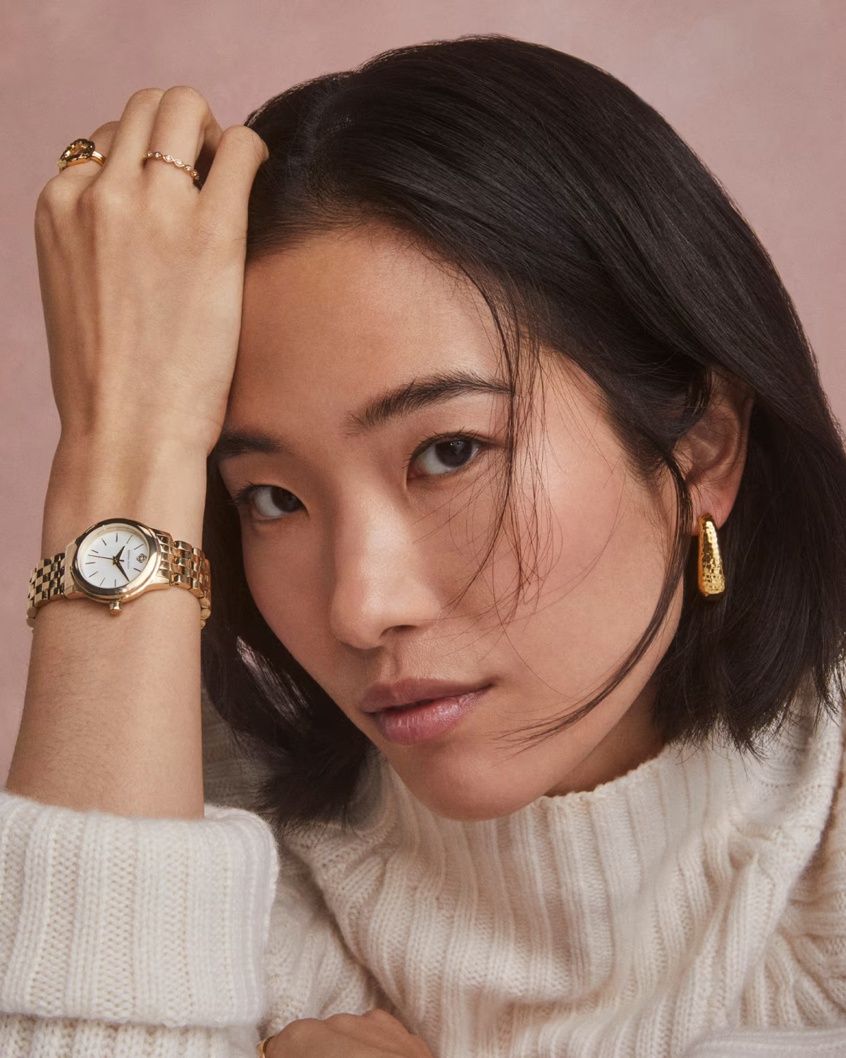Alex Gold Tone Stainless Steel 28mm Watch
