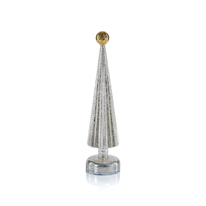 14.5" Silver and Gold LED Tree
