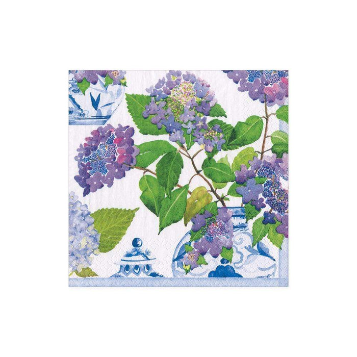 Hydrangeas and Porcelain Cocktail Napkins