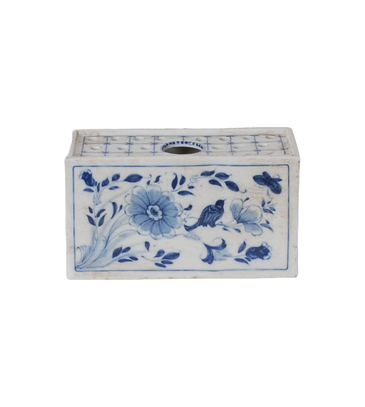 Blue Flower Brick Planter