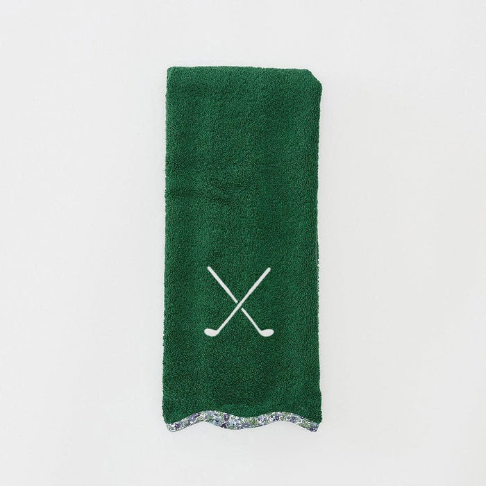 Scalloped Golf Towel - Green Terry Clubs