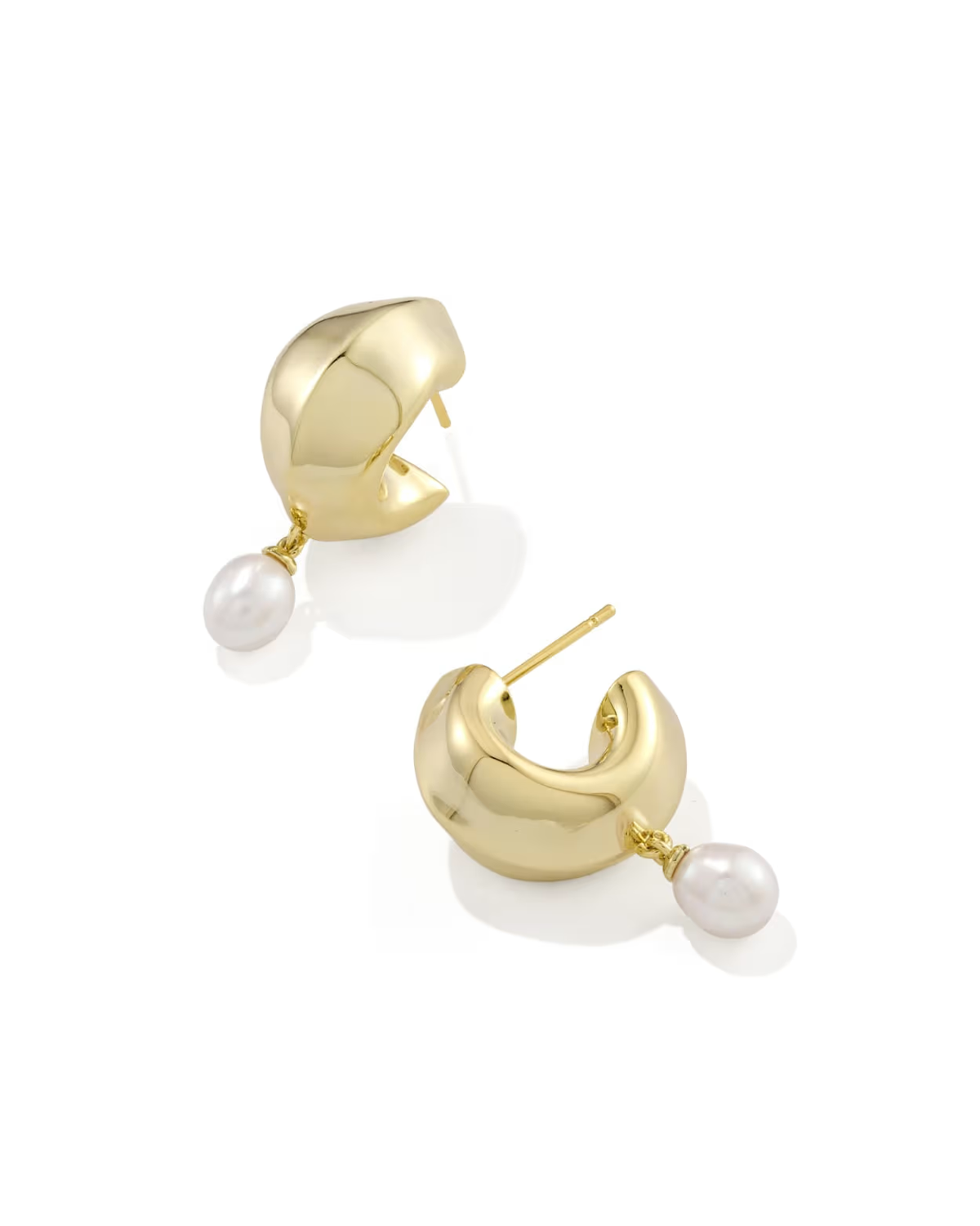 Oakland Pearl Gold Huggie Earrings