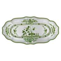 VIDA Faenza Long Oval Tray (Green and White)