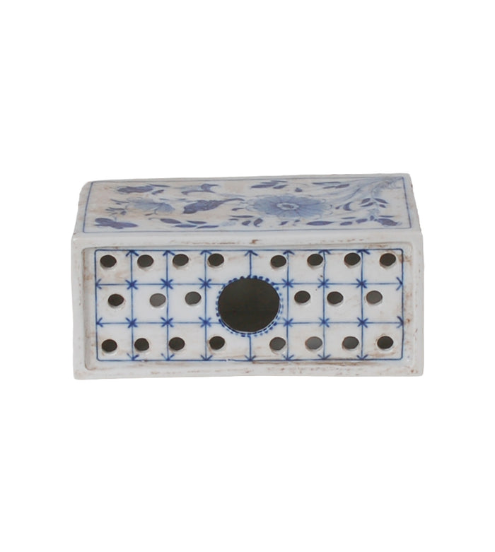 Blue Flower Brick Planter