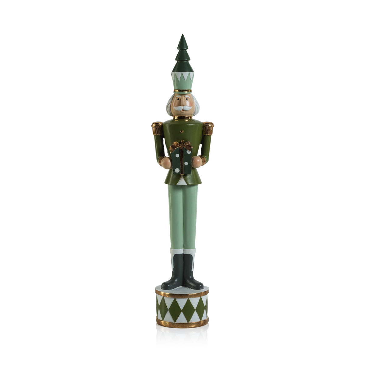 Nutcracker Soldier with Gift Box - Green
