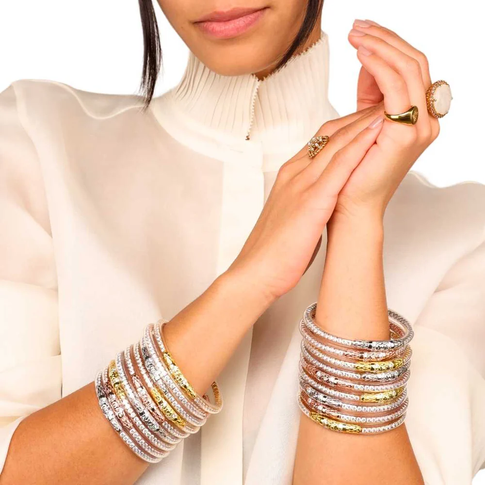 LARGE THREE QUEENS ALL WEATHER BANGLES® (AWB®) - CLEAR CRYSTAL