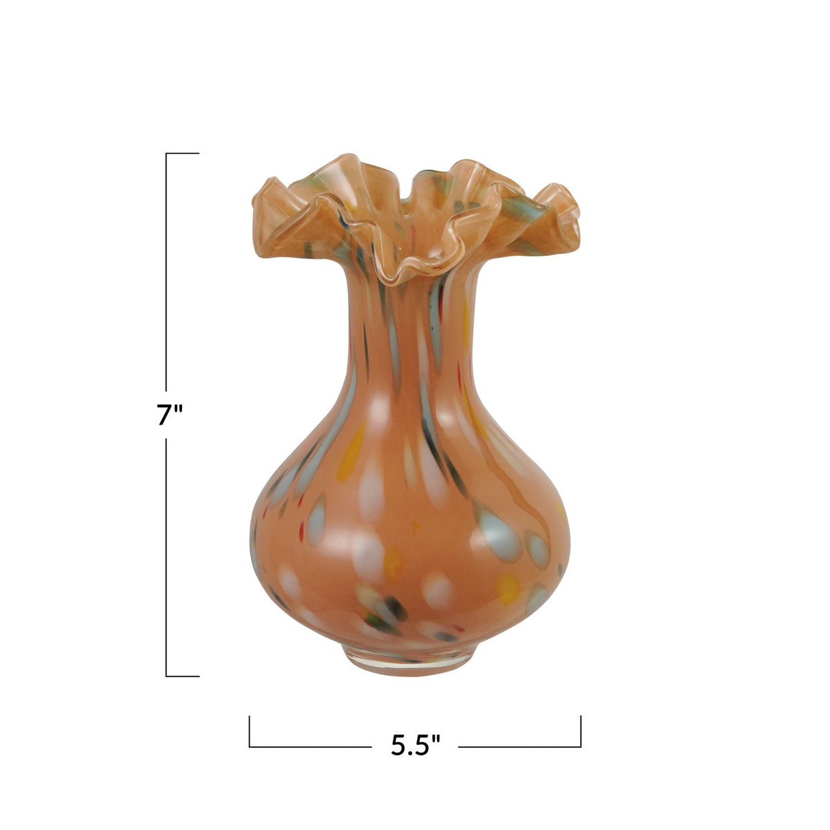 Apricot Ruffled Vase