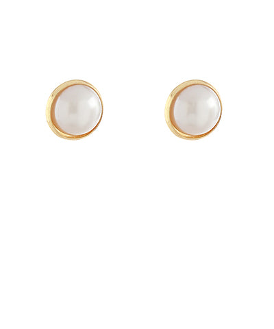 Gold Pearl Clip On Earrings