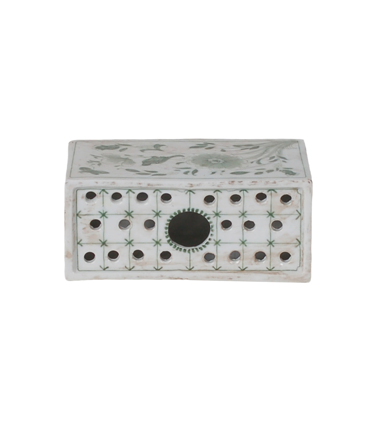 Green Flower Brick Planter