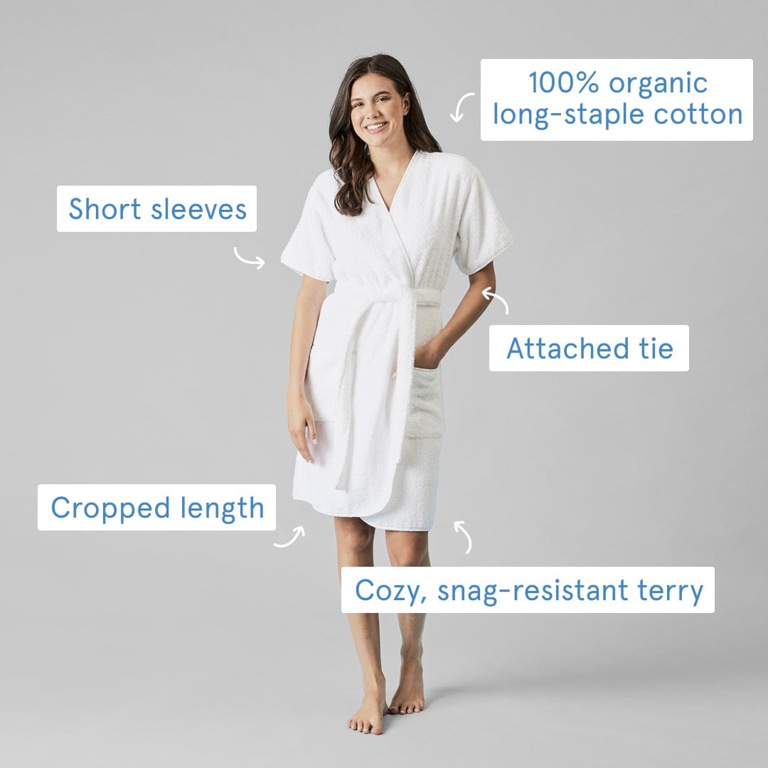 Women's Short Signature Robe - French Blue