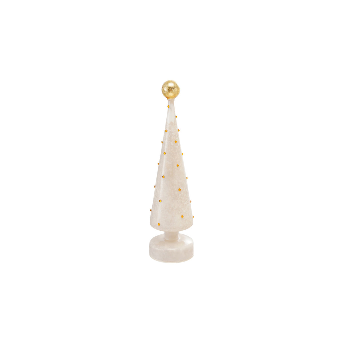 Mercury Glass Tree with Embossed Dots & LED Light