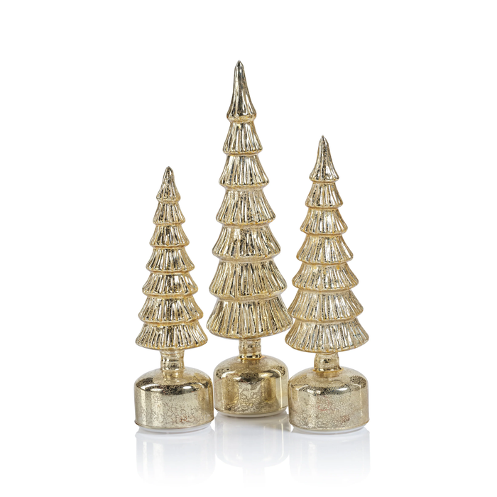 16.5" Gold Alpine Rotating LED Tree