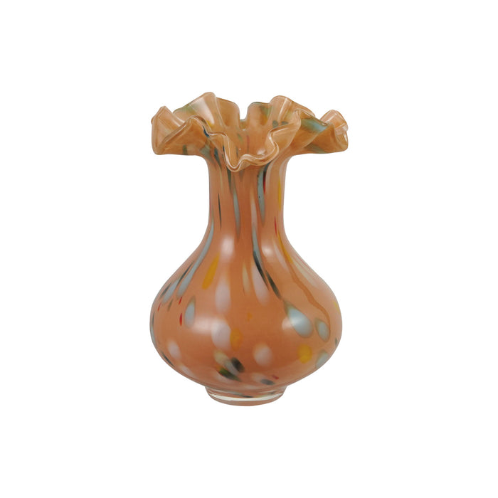 Apricot Ruffled Vase