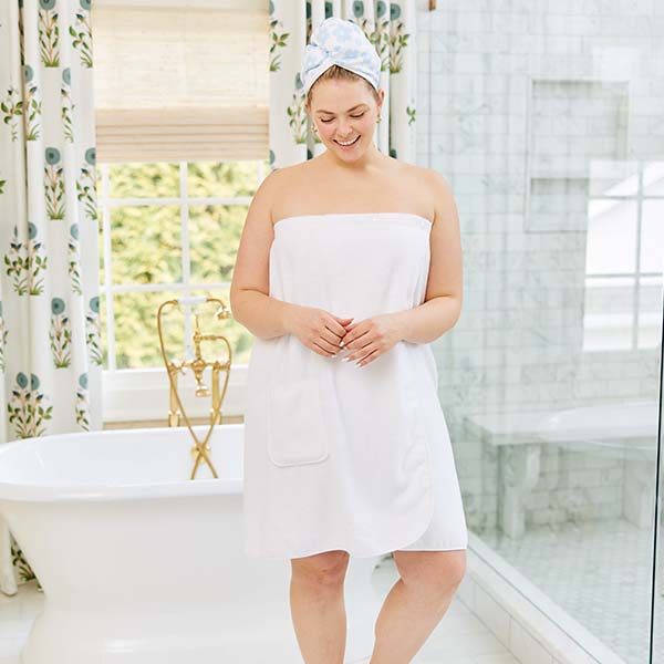 Weezie White Towel Wrap