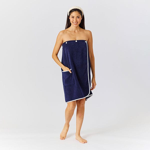 Weezie Navy Towel Wrap