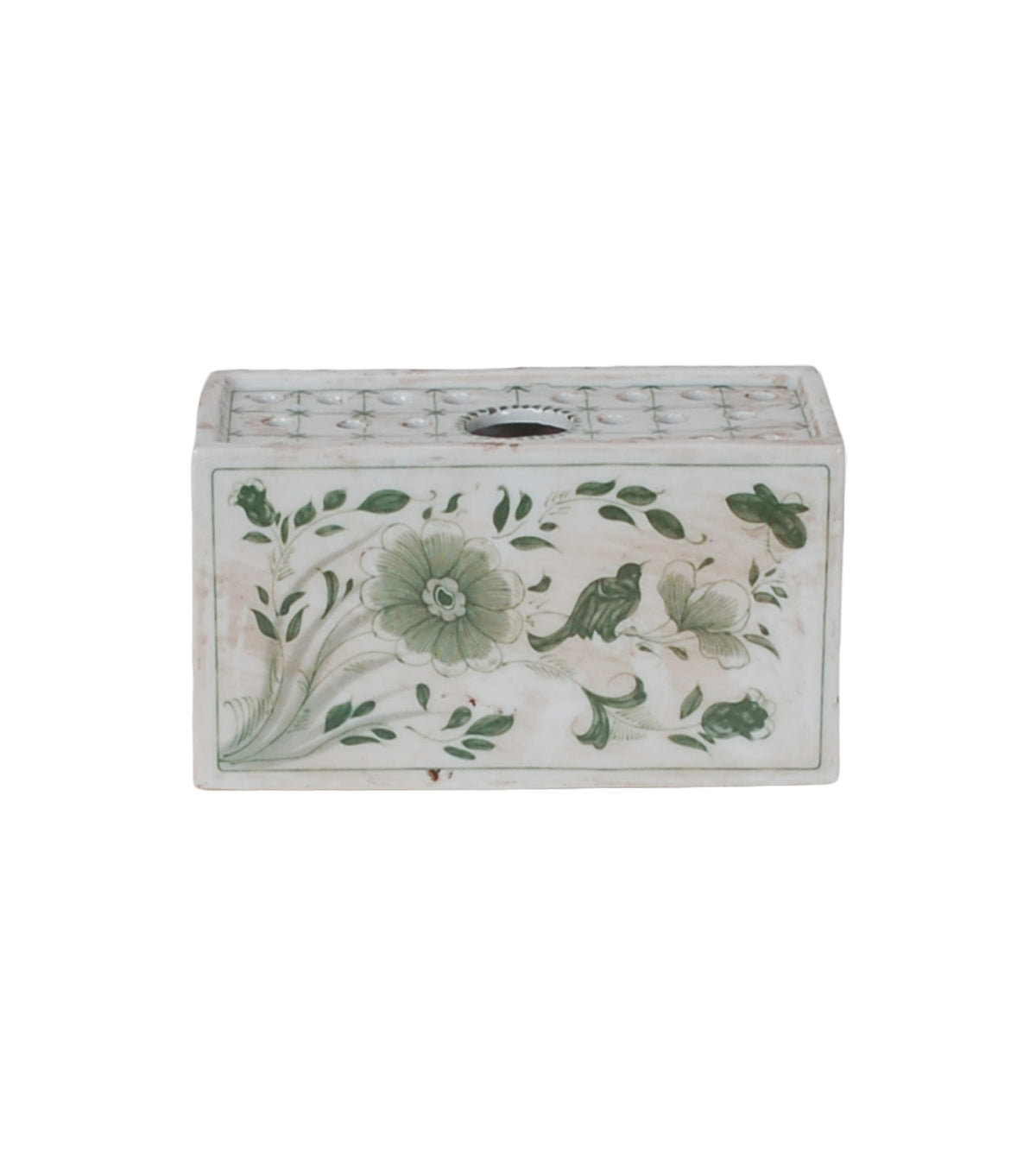 Green Flower Brick Planter