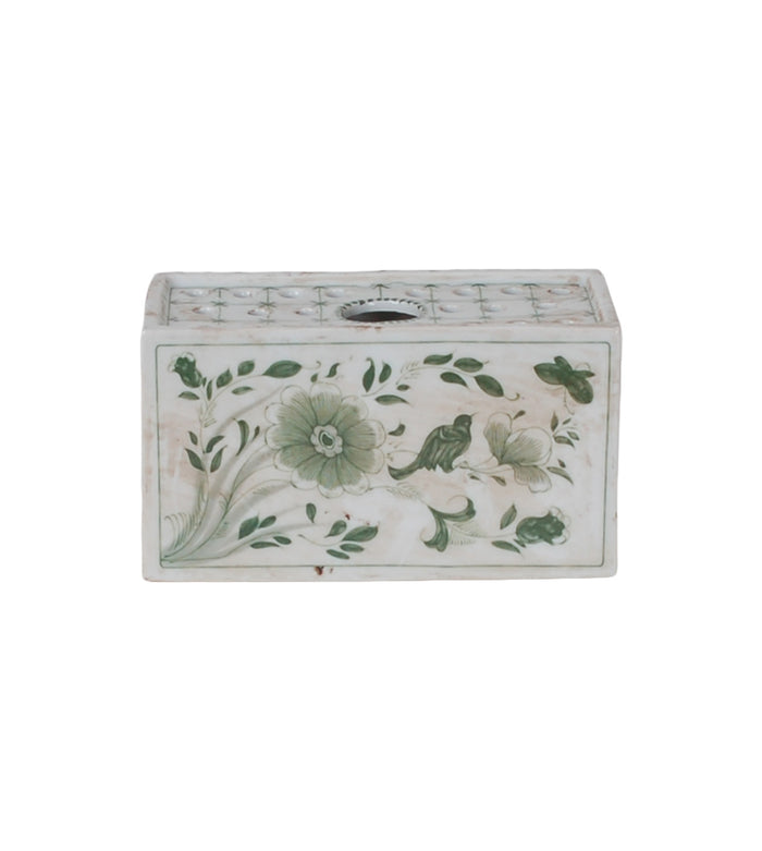 Green Flower Brick Planter