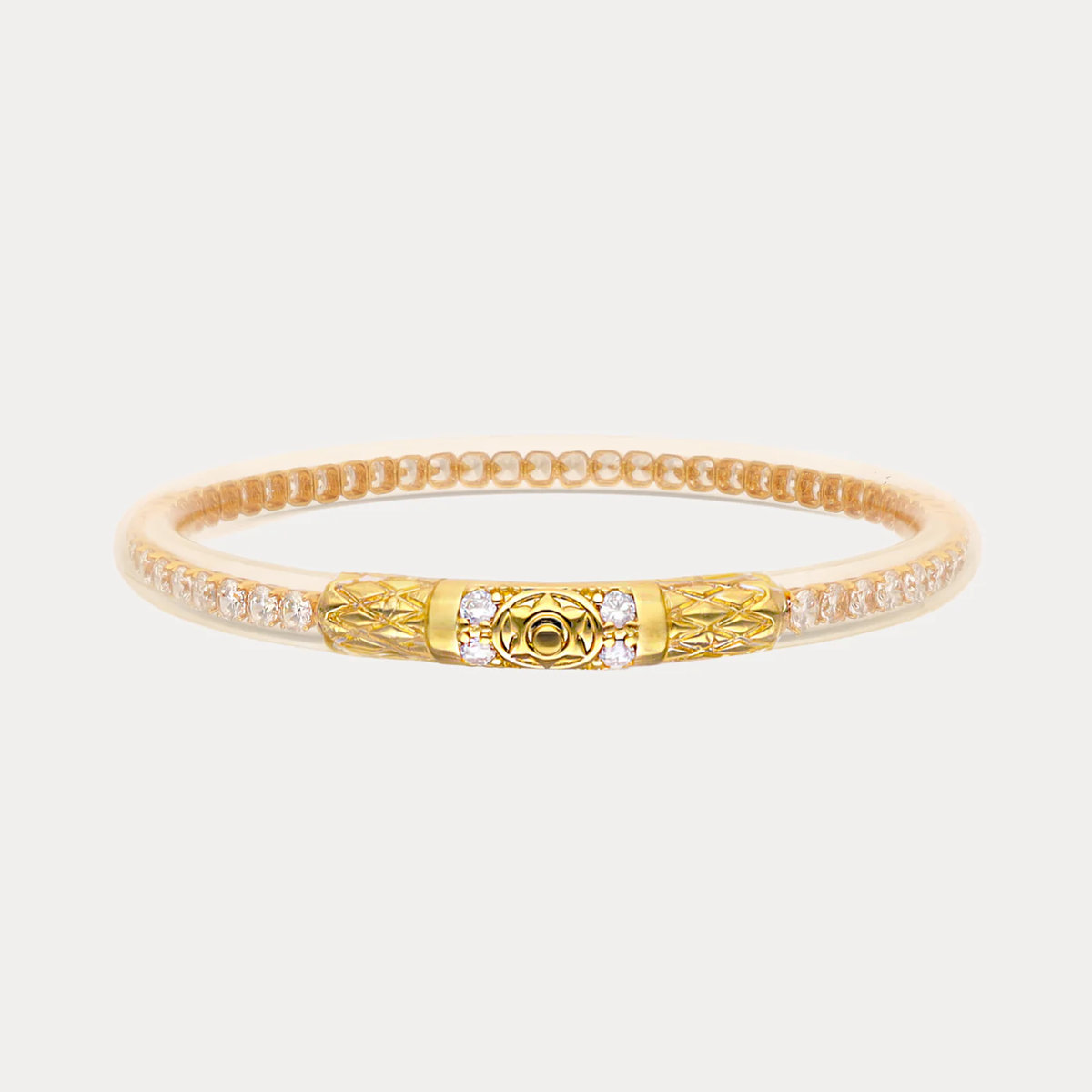 QUEEN ALL WEATHER BANGLE® (AWB®) - CLEAR CRYSTAL - GOLD
