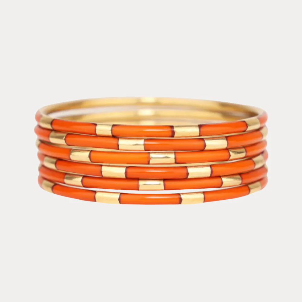 BURNT ORANGE VEDA BANGLES - SET OF 6