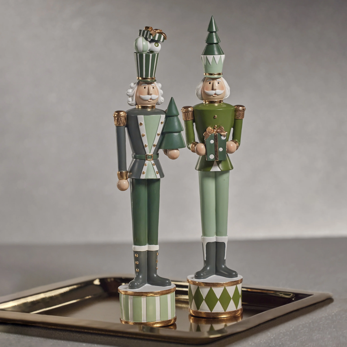 Green Nutcracker Soldier with Tree