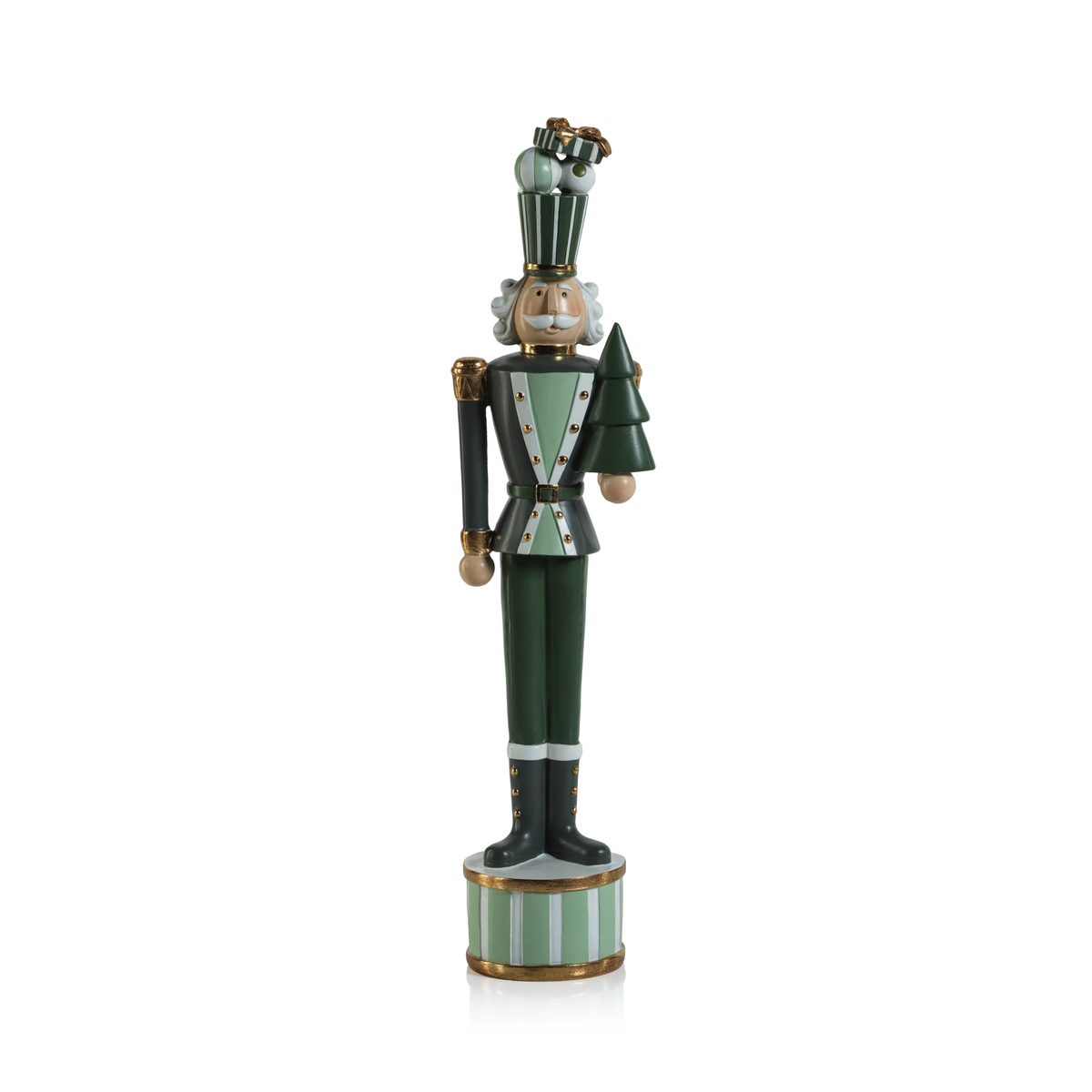 Green Nutcracker Soldier with Tree