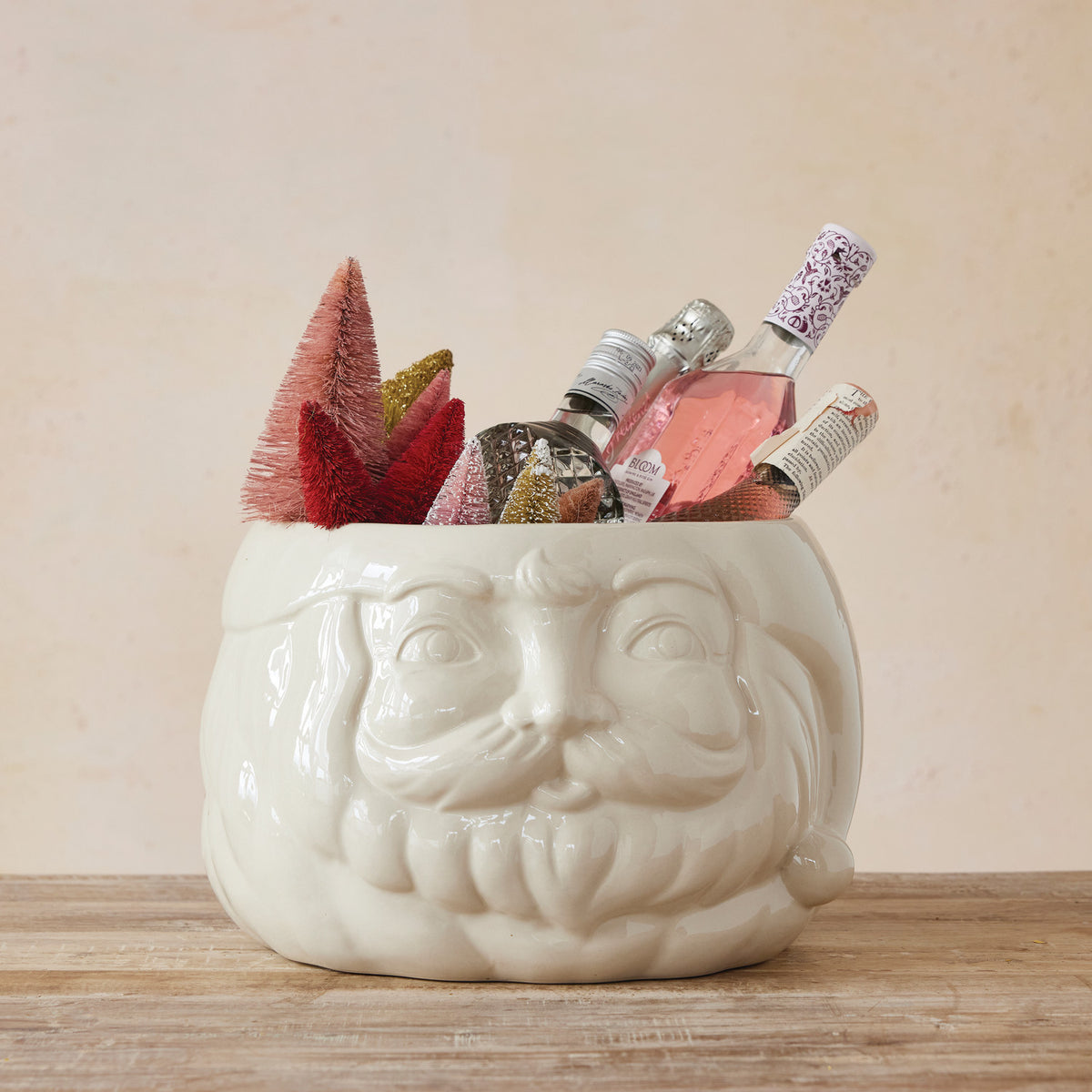 White Santa Head Ice Bucket