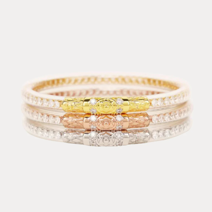 LARGE THREE QUEENS ALL WEATHER BANGLES® (AWB®) - CLEAR CRYSTAL
