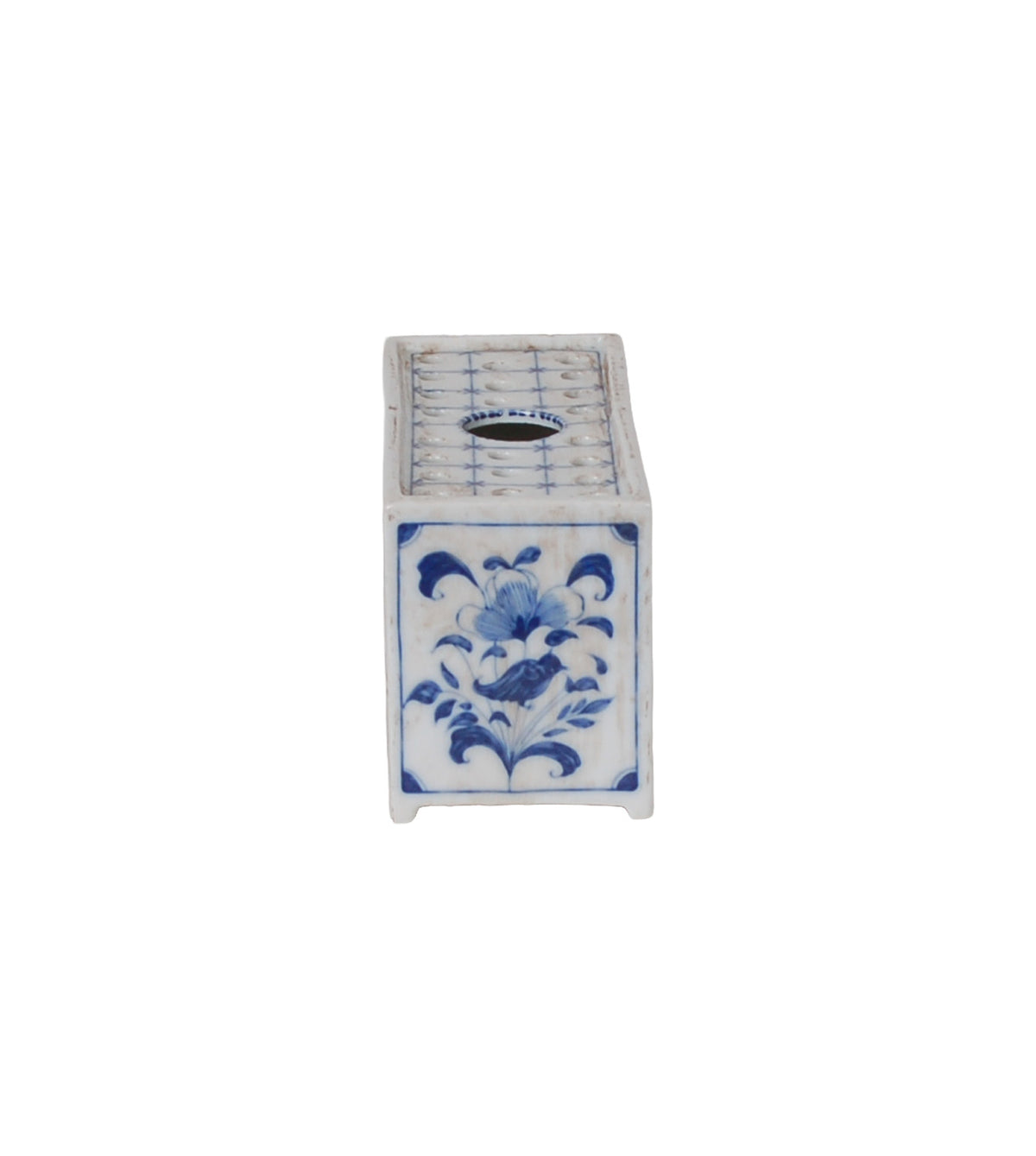 Blue Flower Brick Planter