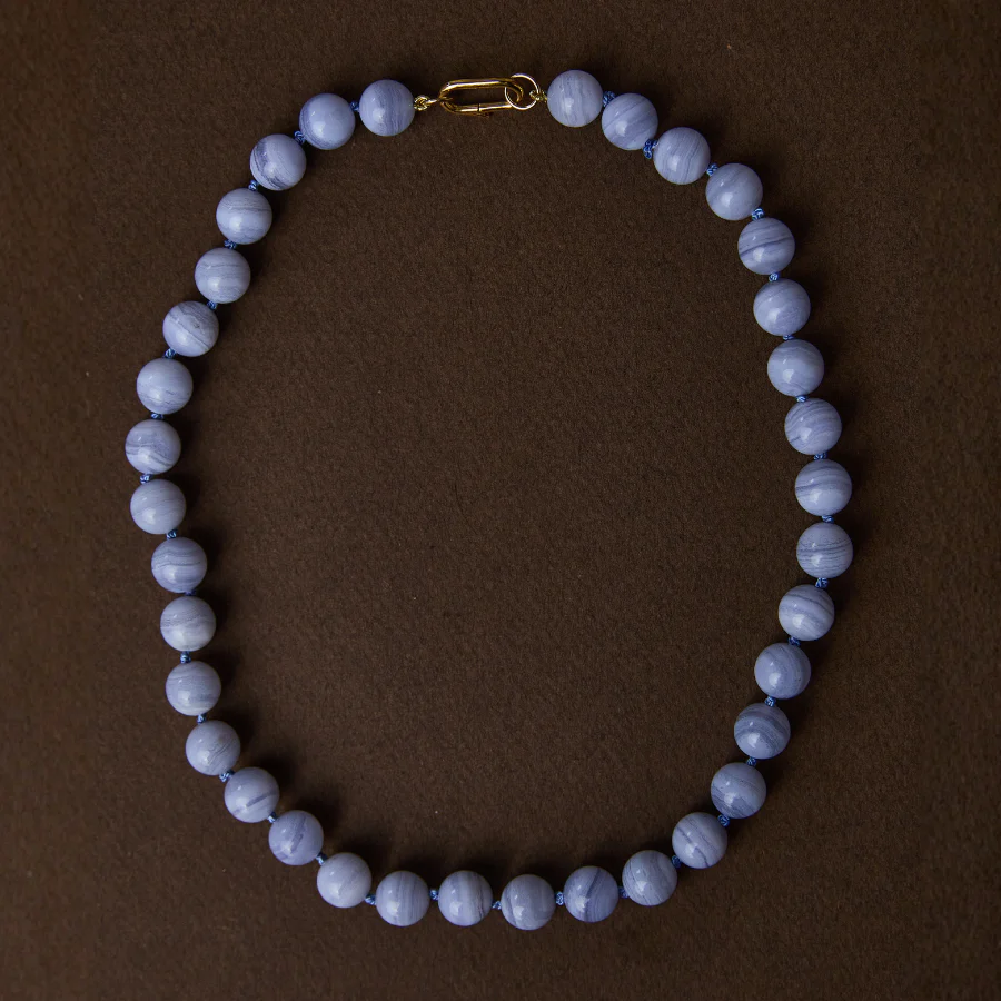 HART Blue Lace Agate Knotted Gemstone Necklace
