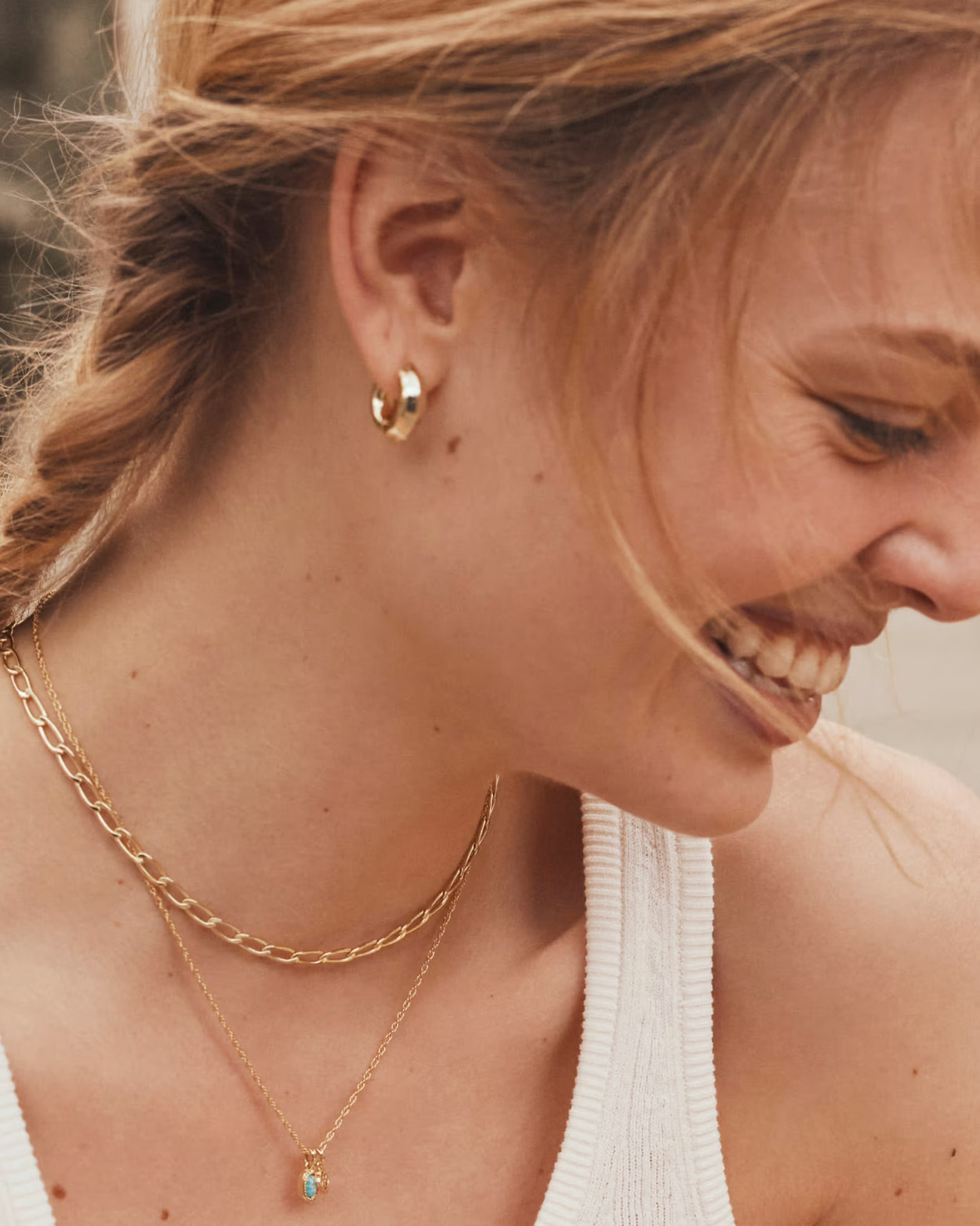 Mikki Metal Huggie Earrings in Gold