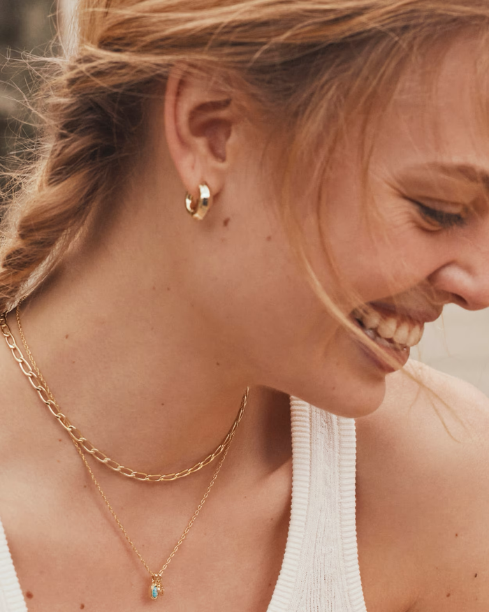 Mikki Metal Huggie Earrings in Gold