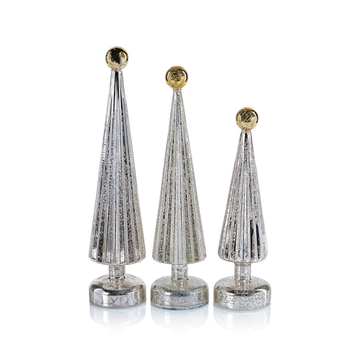 12.5" Silver and Gold LED Tree
