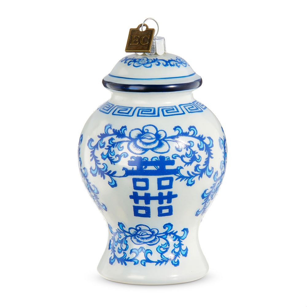 White Ginger Jar Ornament