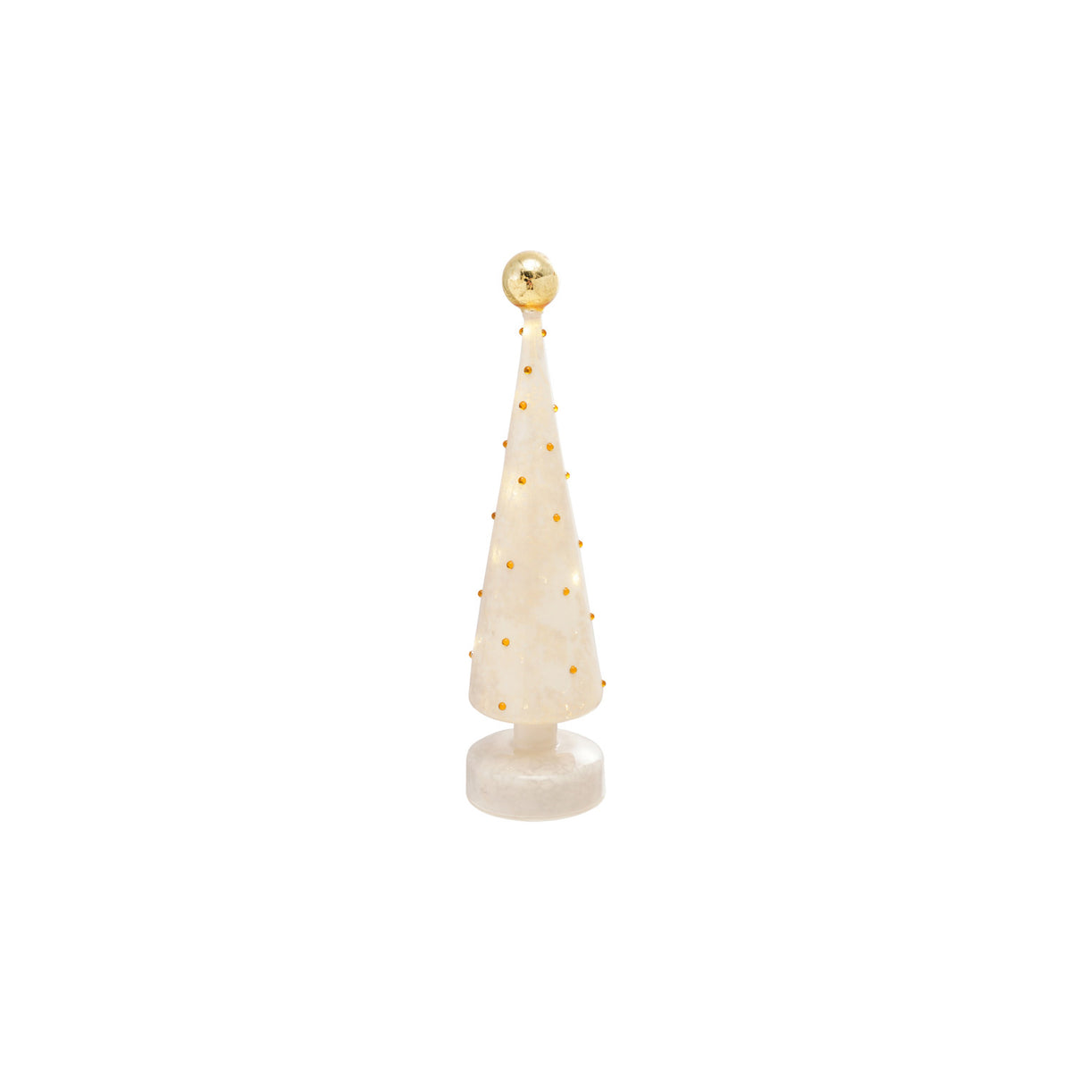 Mercury Glass Tree with Embossed Dots & LED Light