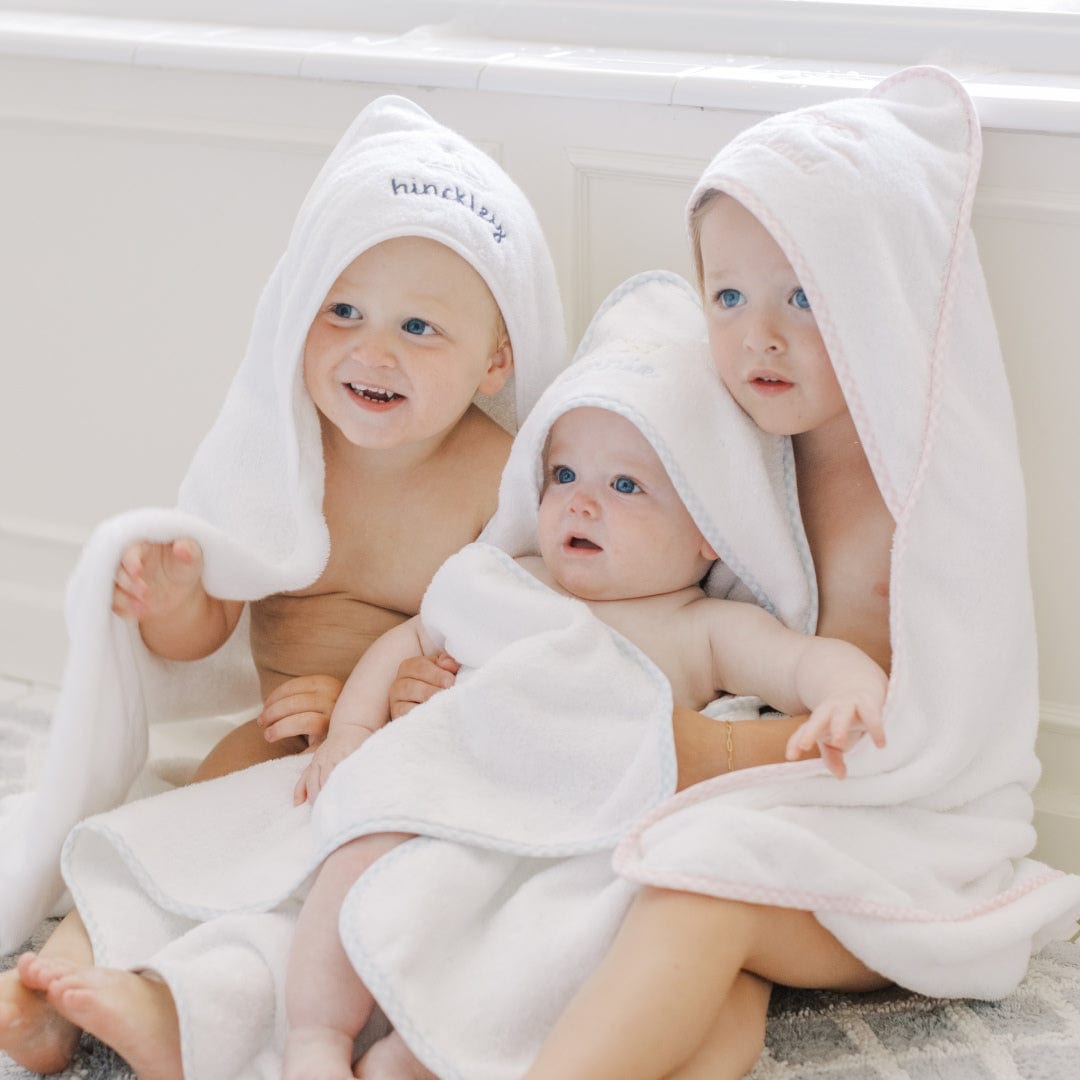 Weezie Baby Hooded Towel - White on White