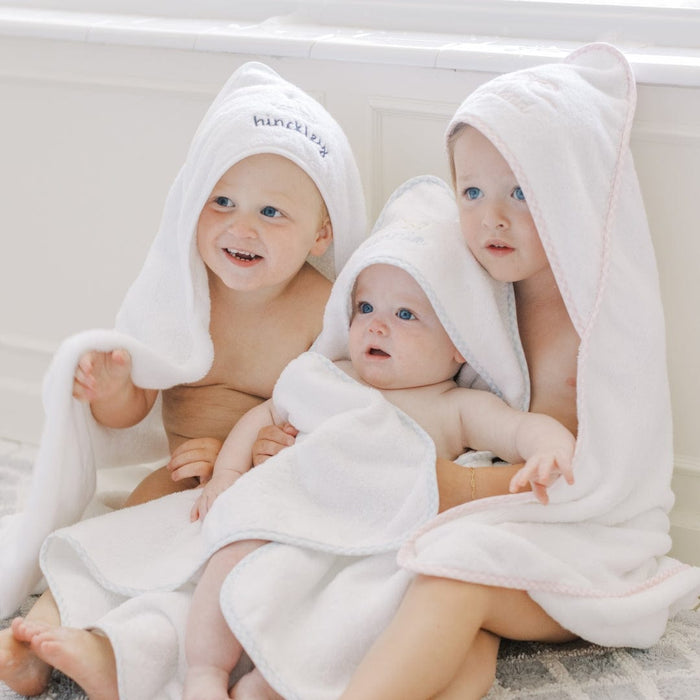 Weezie Baby Hooded Towel - White on White