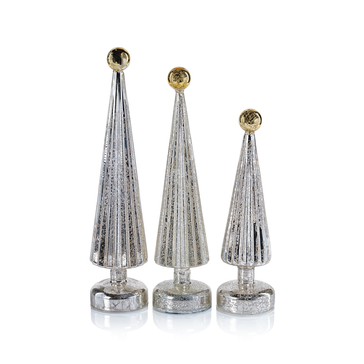 14.5" Silver and Gold LED Tree