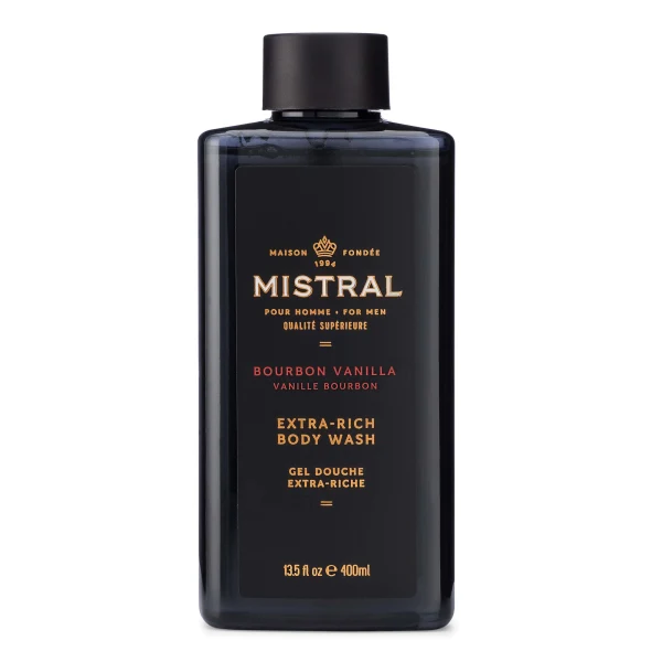 MISTRAL MEN'S BODY WASH 400ML BOURBON VANILLA