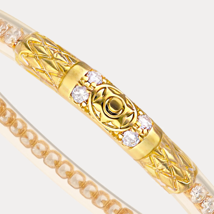 QUEEN ALL WEATHER BANGLE® (AWB®) - CLEAR CRYSTAL - GOLD