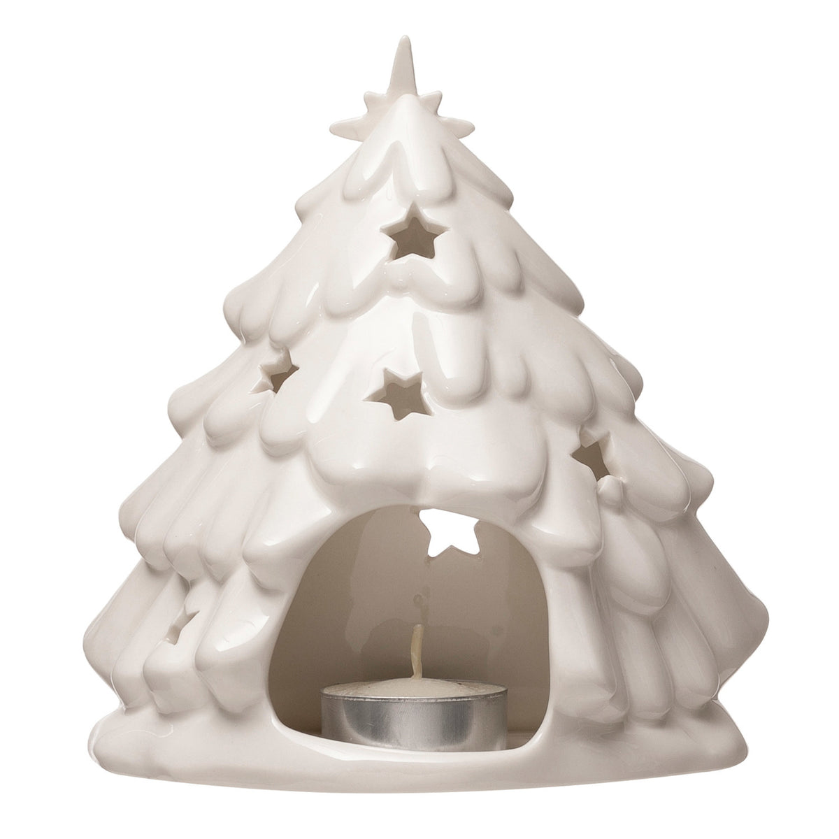 Stoneware Nativity with Tree