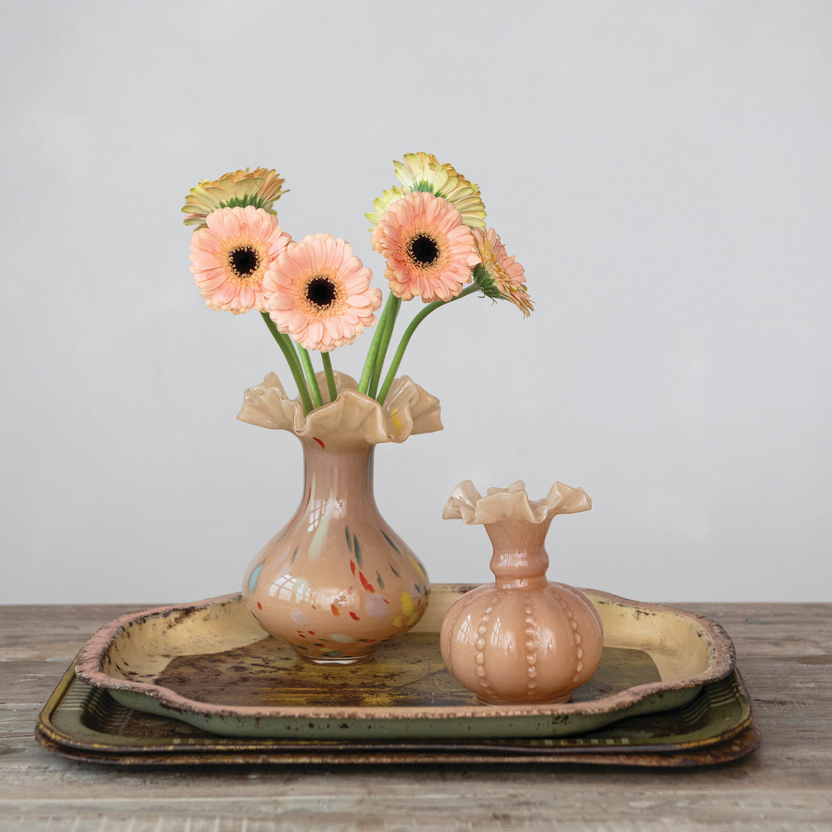 Apricot Ruffled Vase