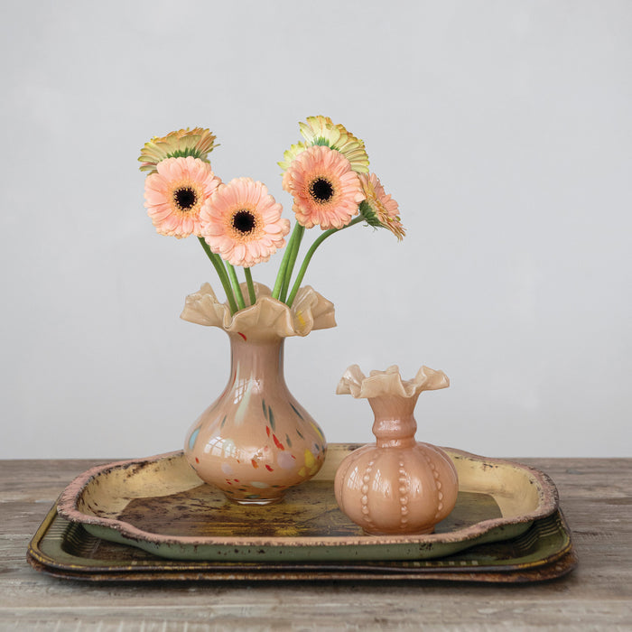 Apricot Ruffled Vase